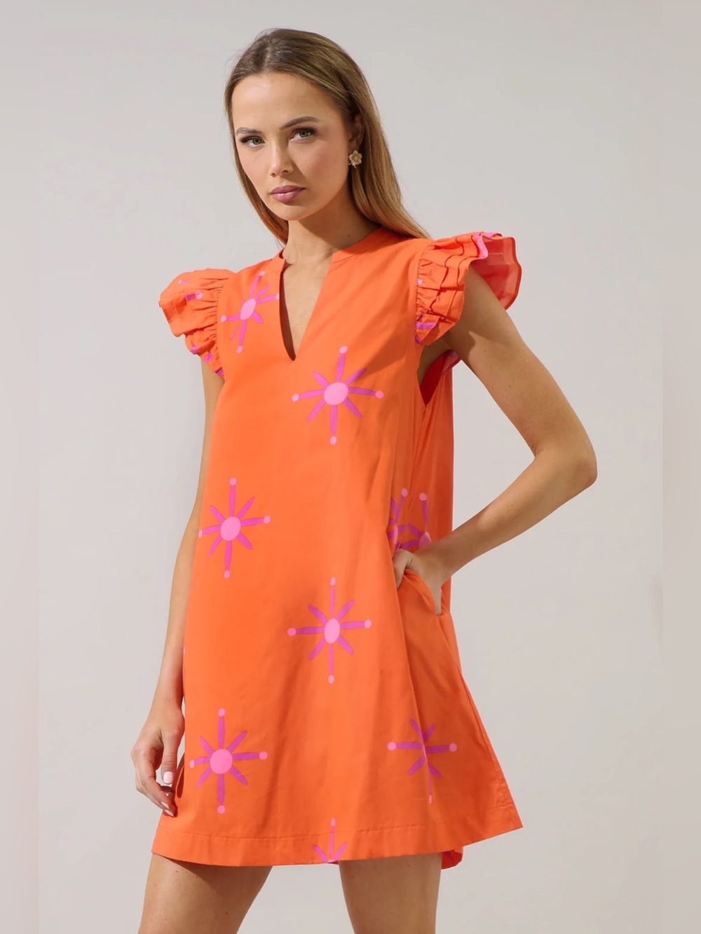 Sugarlips Karani Starburst Evalyn Ruffle Mini Dress